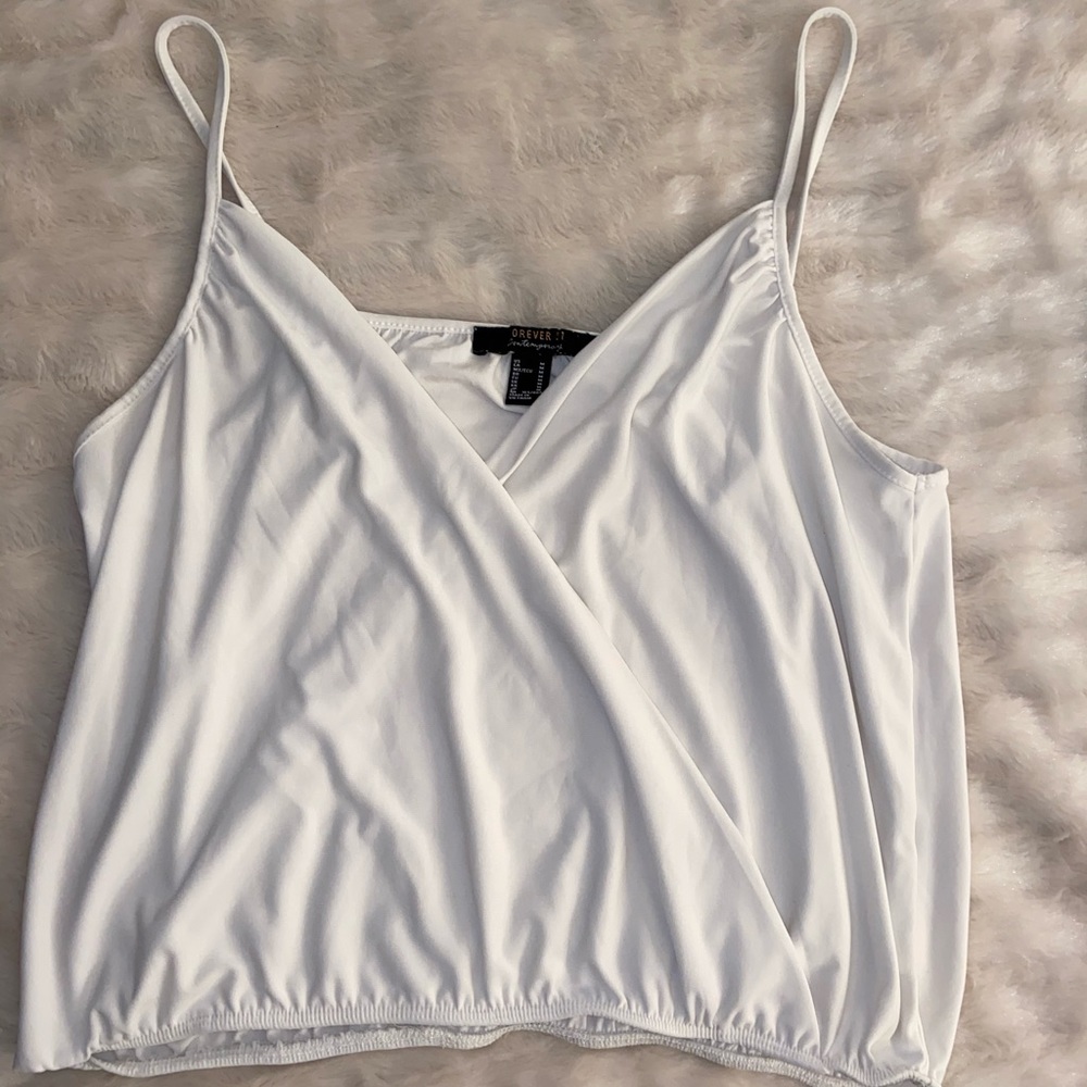F21 Cream/white dress tank